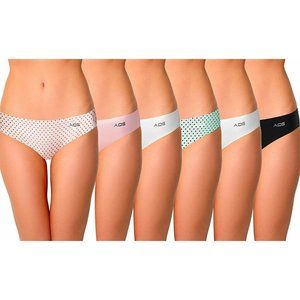 AQS Seamless Bikini Panties- Dots/White/Pink +
